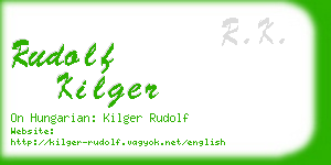 rudolf kilger business card